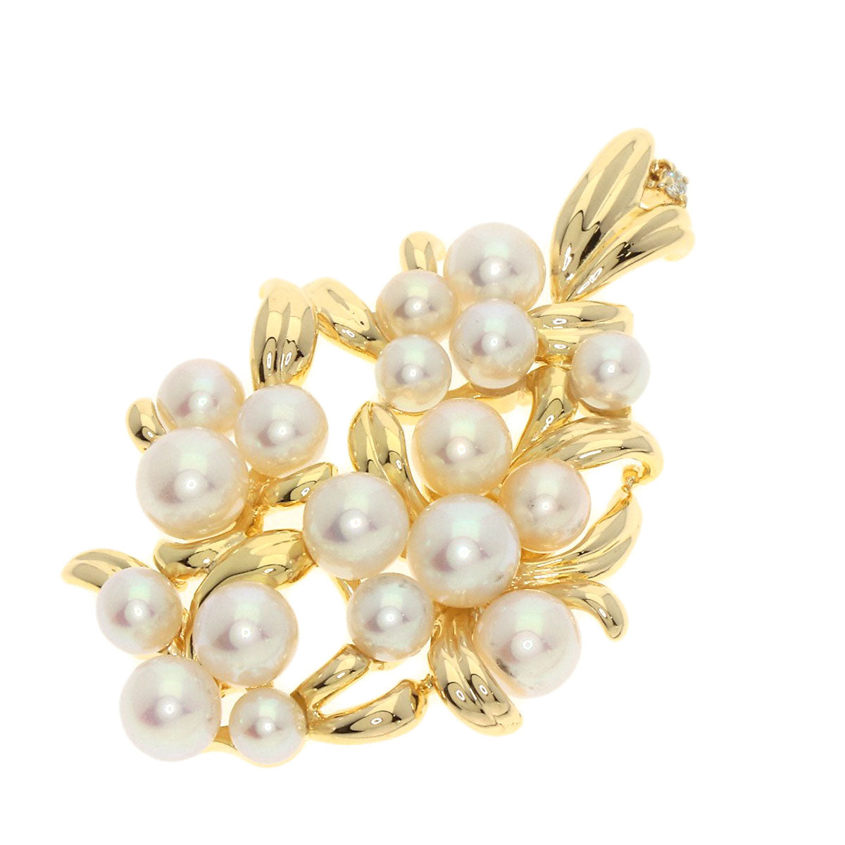TASAKI PearlPearl Diamond Pendant top K18 Yellow Gold Ladies [Used]