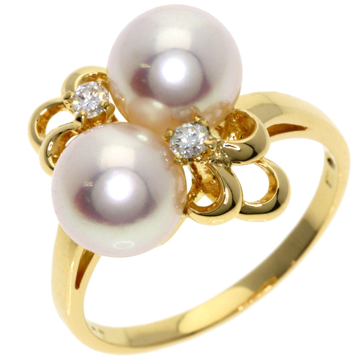 TASAKI Pearl Pearl Diamond Ring K18 Yellow Gold Ladies [Used]