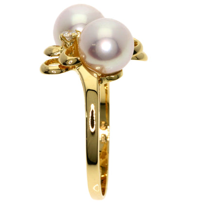 TASAKI Pearl Pearl Diamond Ring K18 Yellow Gold Ladies [Used]