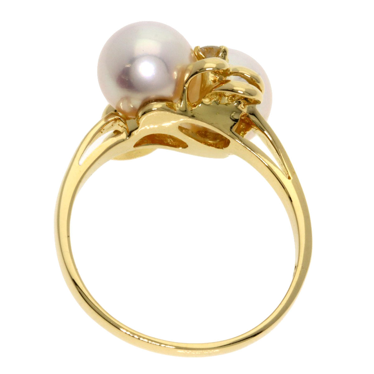 TASAKI Pearl Pearl Diamond Ring K18 Yellow Gold Ladies [Used]