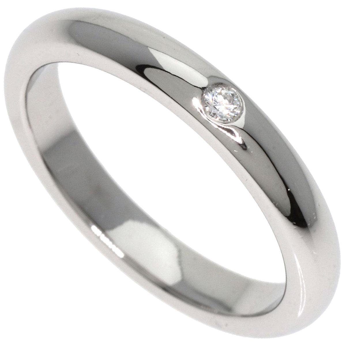 TIFFANY&Co. Stacking band ring 1P Diamond Ring Platinum PT950 Ladies [Used]