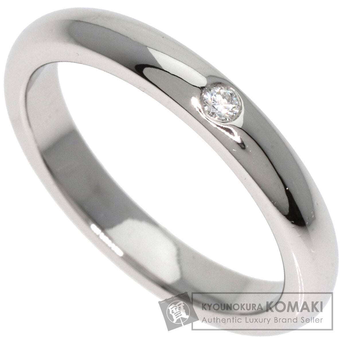 TIFFANY&Co. Stacking band ring 1P Diamond Ring Platinum PT950 Ladies [Used]