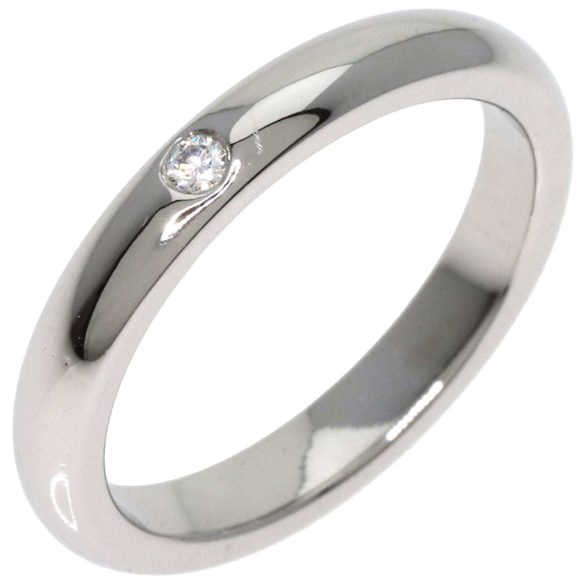 TIFFANY&Co. Stacking band ring 1P Diamond Ring Platinum PT950 Ladies [Used]