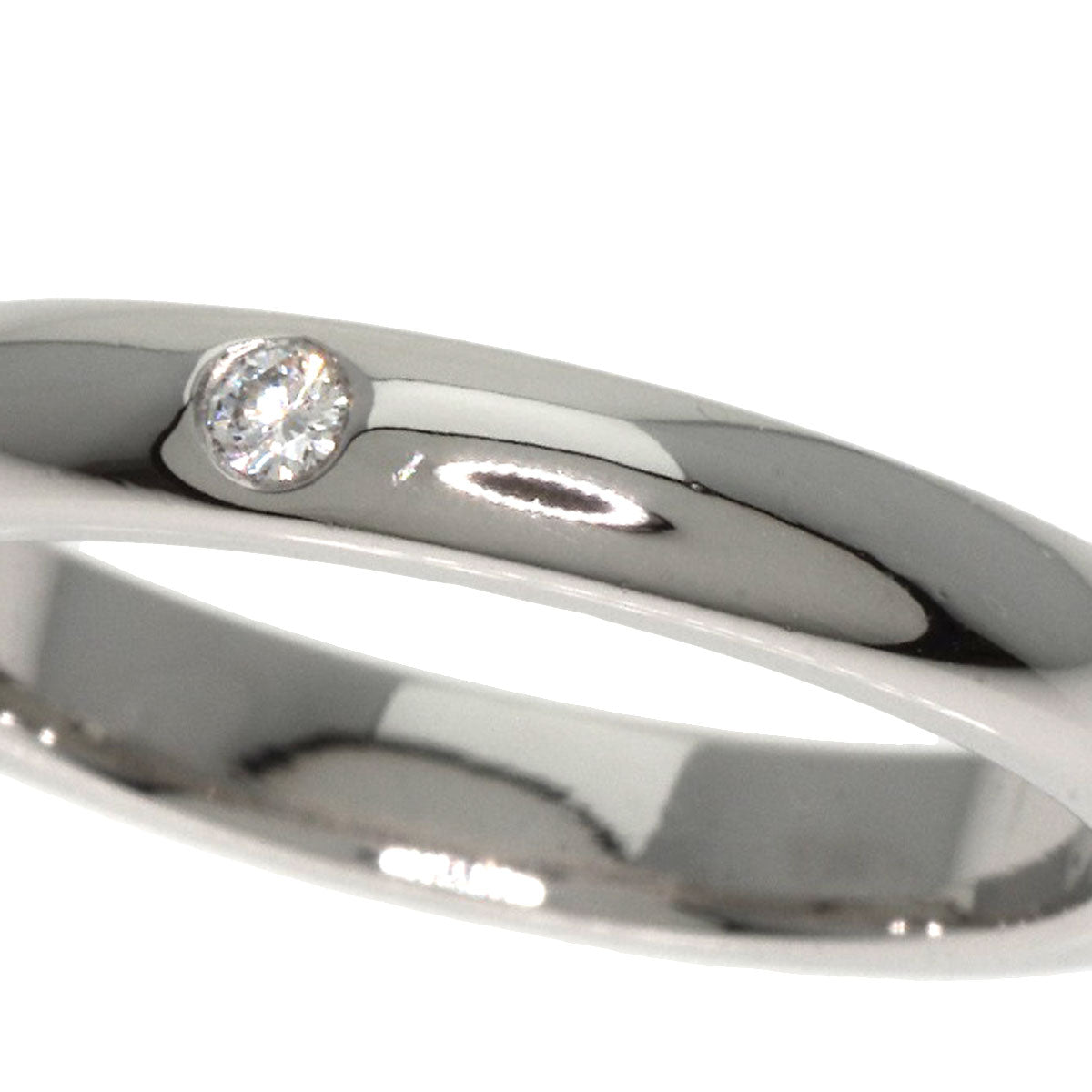 TIFFANY&Co. Stacking band ring 1P Diamond Ring Platinum PT950 Ladies [Used]