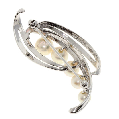 MIKIMOTO Pearl Pearl Brooch K14 White Gold Ladies [Used]