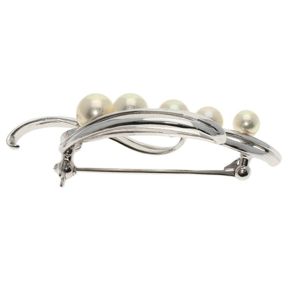 MIKIMOTO Pearl Pearl Brooch K14 White Gold Ladies [Used]