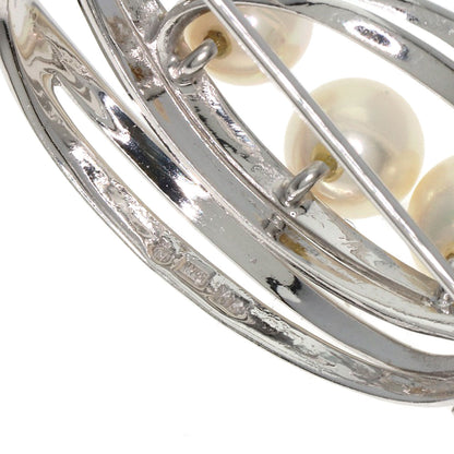 MIKIMOTO Pearl Pearl Brooch K14 White Gold Ladies [Used]