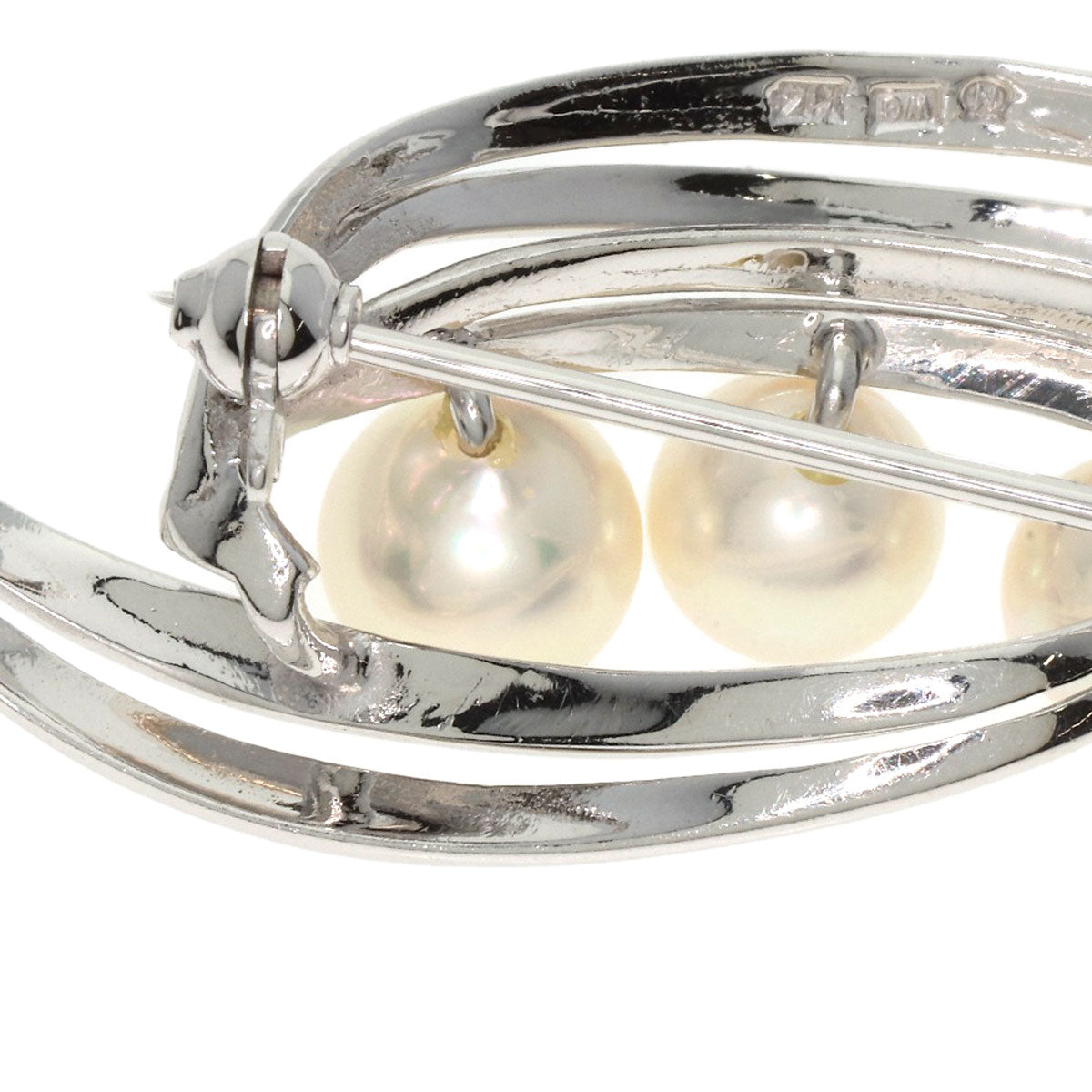 MIKIMOTO Pearl Pearl Brooch K14 White Gold Ladies [Used]
