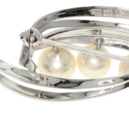 MIKIMOTO Pearl Pearl Brooch K14 White Gold Ladies [Used]