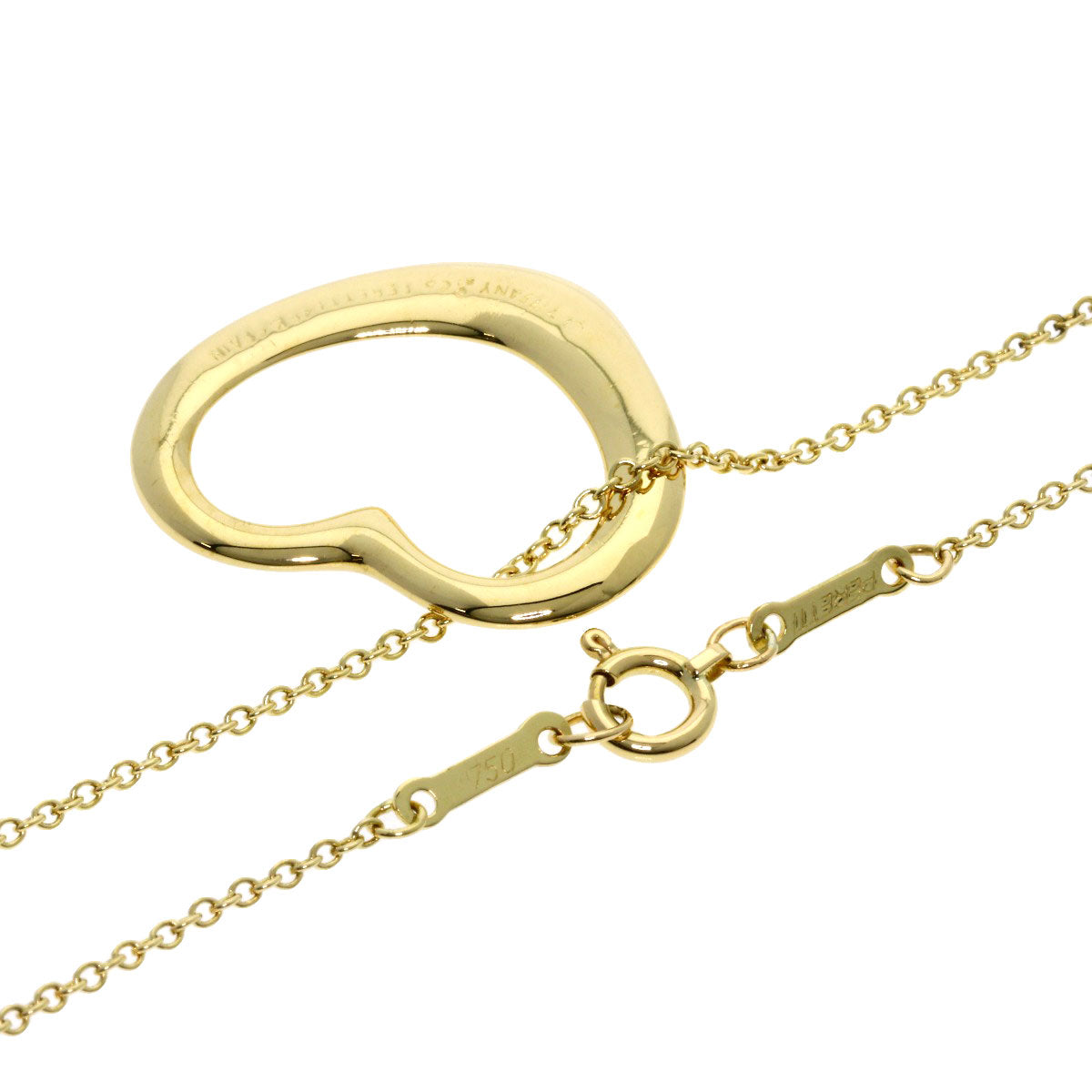 TIFFANY&Co. Open heart Necklace K18 Yellow Gold Ladies [Used]