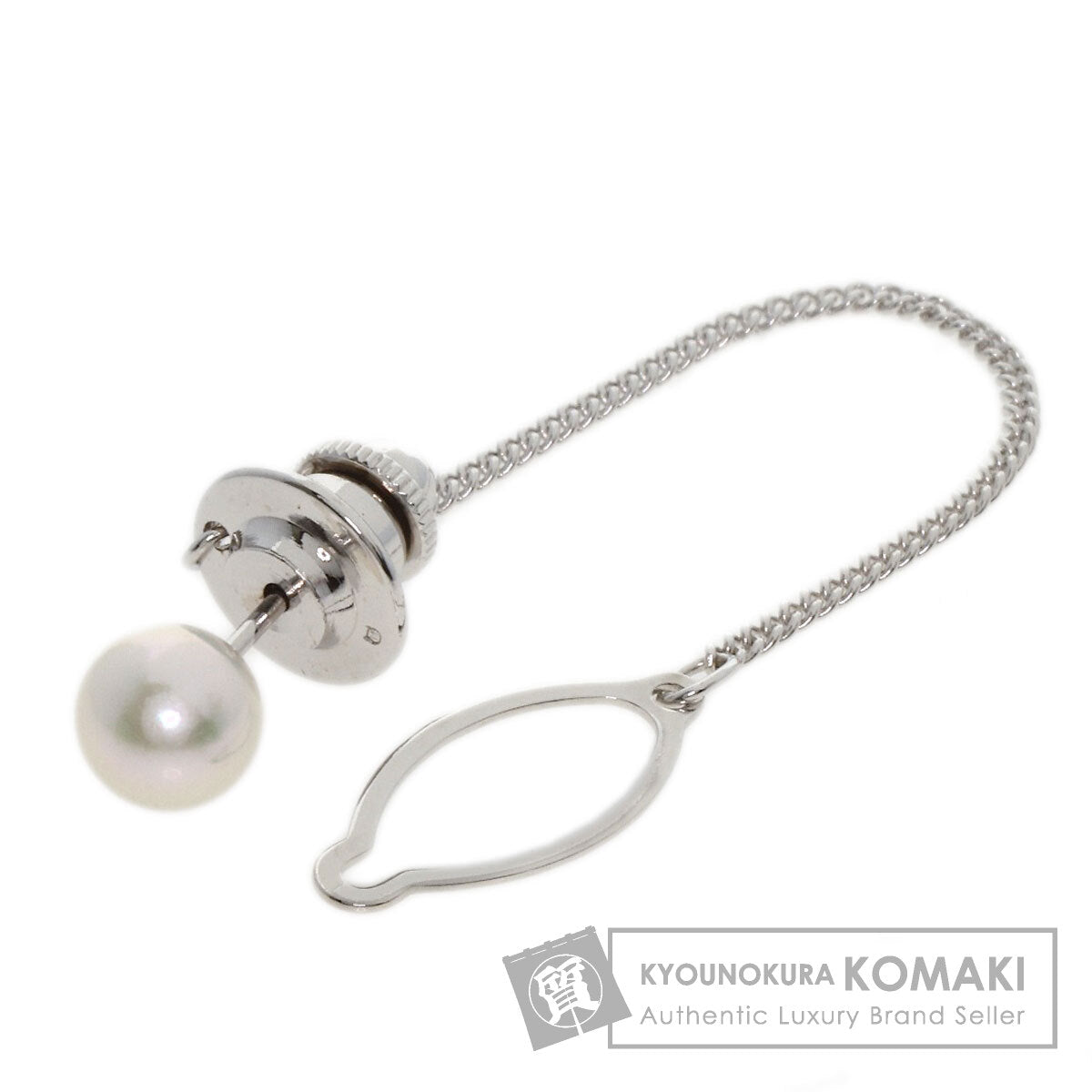 MIKIMOTO Pearl Pearl Titac Tie pin K18 White Gold mens [Used]