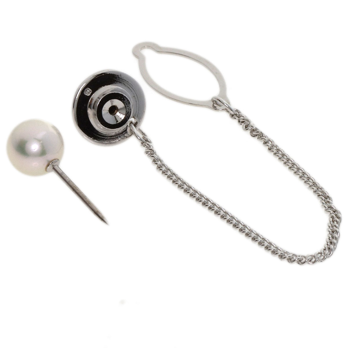 MIKIMOTO Pearl Pearl Titac Tie pin K18 White Gold mens [Used]