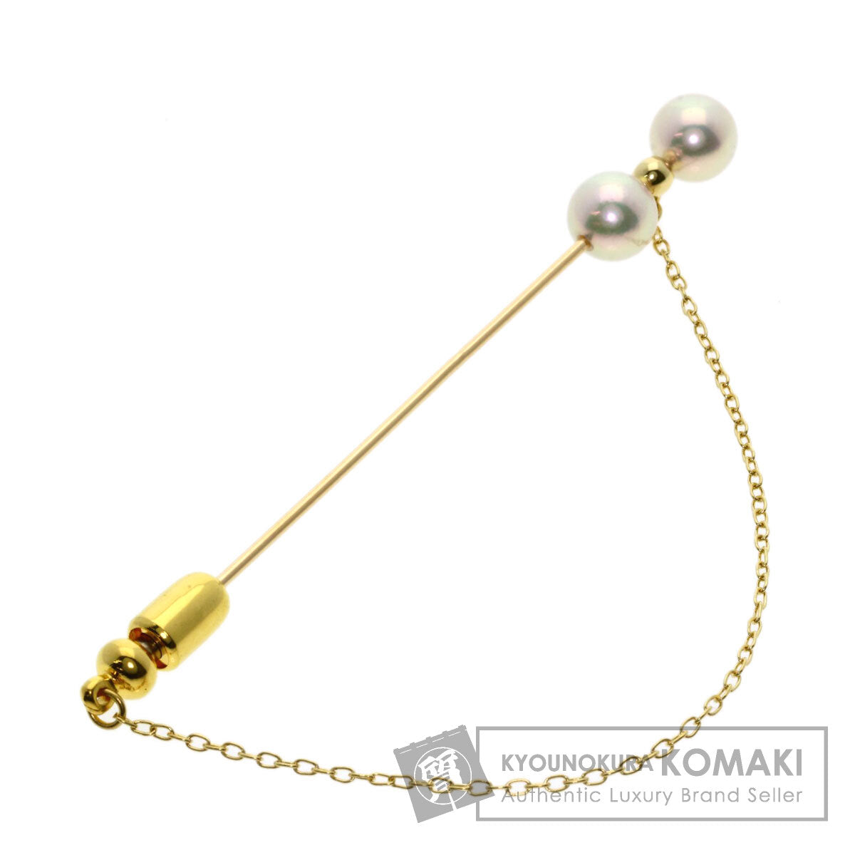 MIKIMOTO Pearl Pearl Brooch K18 Yellow Gold Ladies [Used]