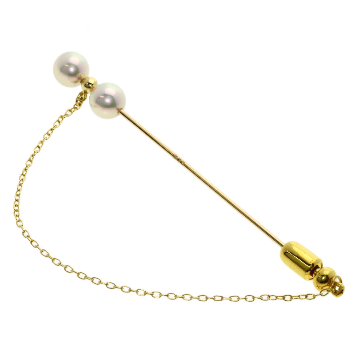 MIKIMOTO Pearl Pearl Brooch K18 Yellow Gold Ladies [Used]