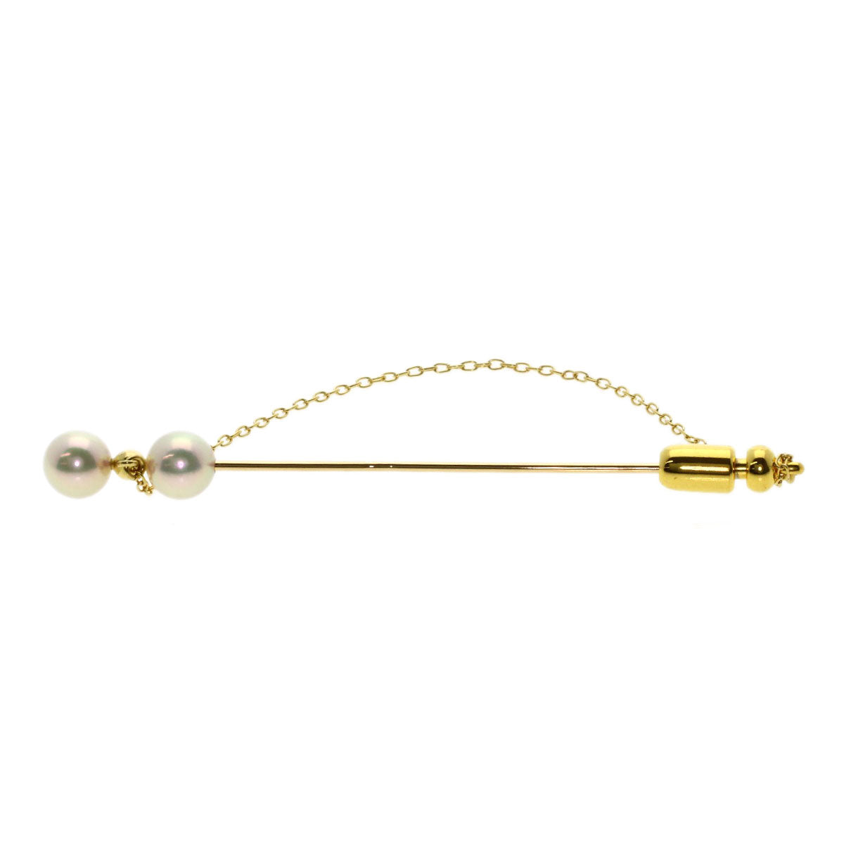 MIKIMOTO Pearl Pearl Brooch K18 Yellow Gold Ladies [Used]