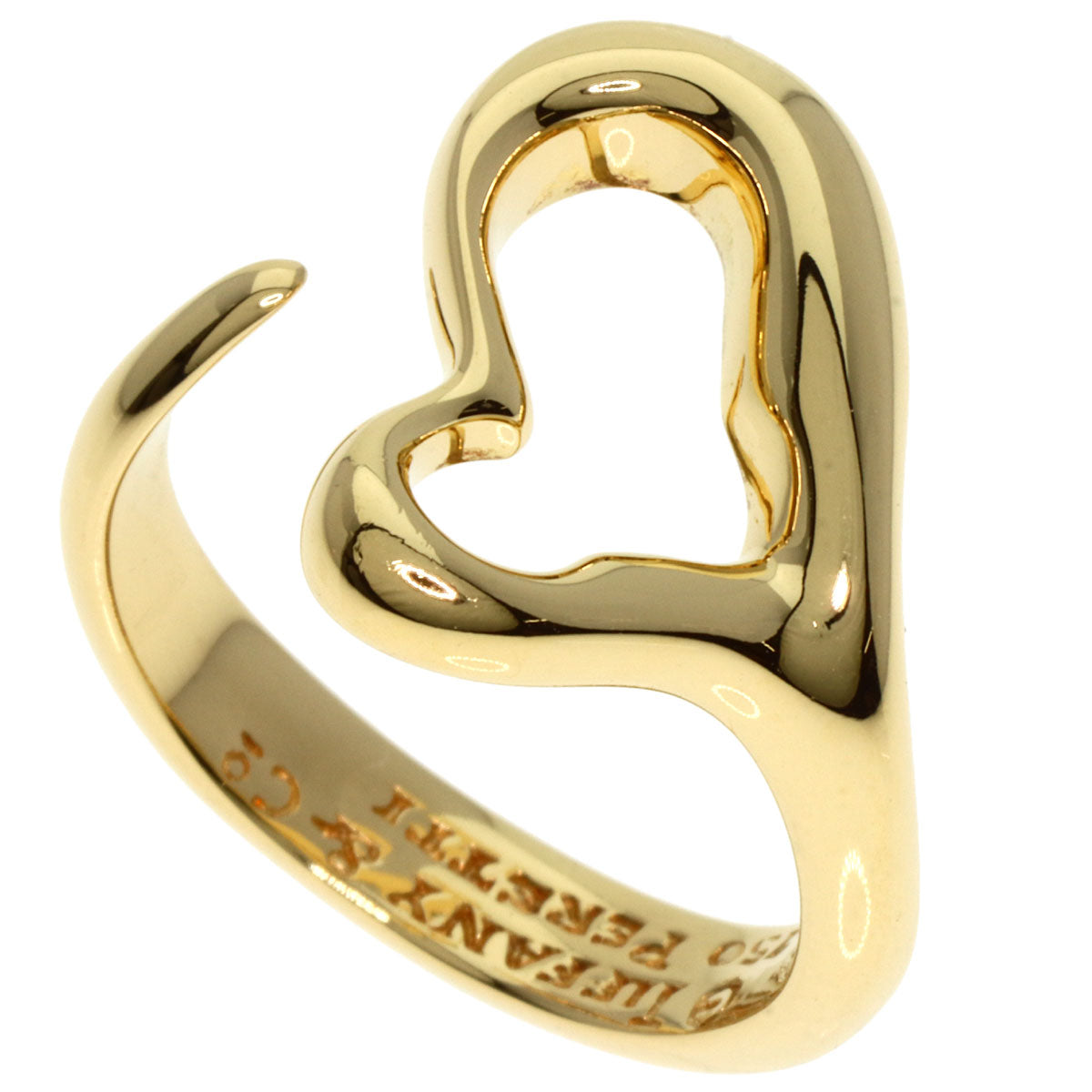 TIFFANY&Co. Open heart Ring K18 Yellow Gold Ladies [Used]