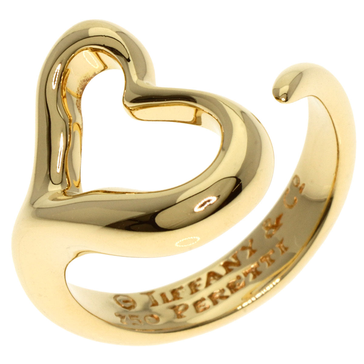 TIFFANY&Co. Open heart Ring K18 Yellow Gold Ladies [Used]
