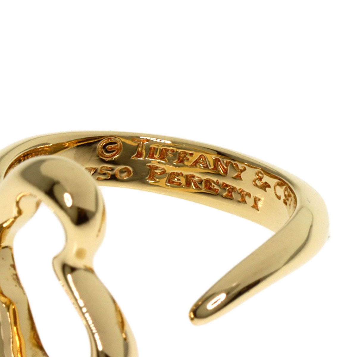 TIFFANY&Co. Open heart Ring K18 Yellow Gold Ladies [Used]