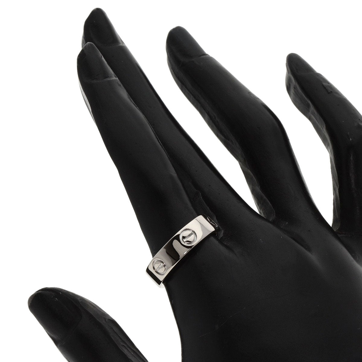 CARTIER   love ring #55 Ring  K18 White Gold Ladies [Used]