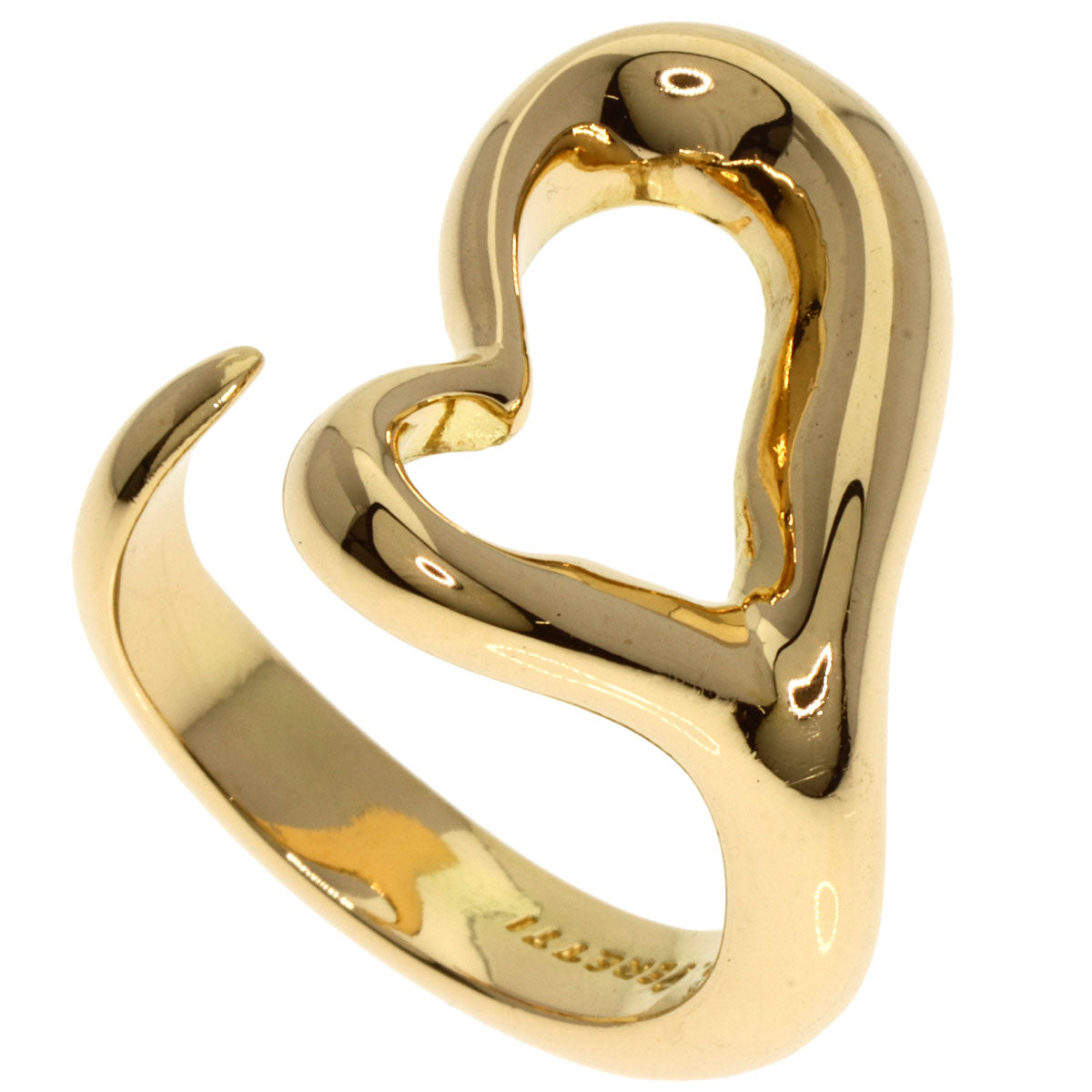 TIFFANY&Co. Open heart Ring K18 Yellow Gold Ladies [Used]