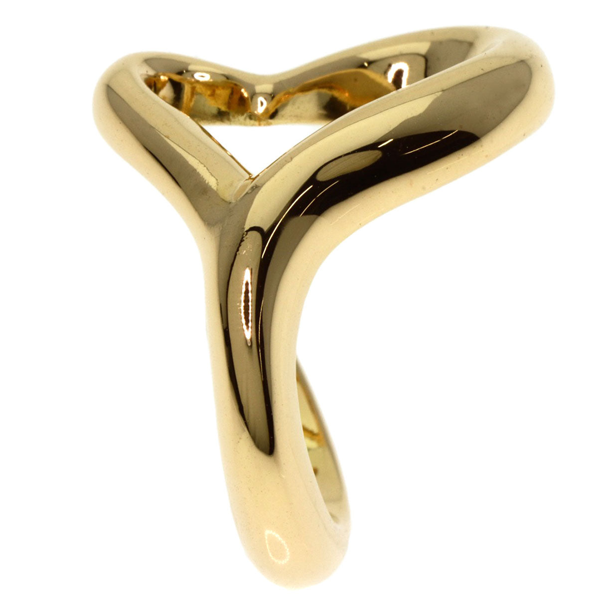 TIFFANY&Co. Open heart Ring K18 Yellow Gold Ladies [Used]