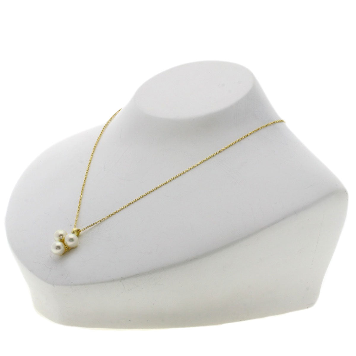 MIKIMOTO Pearl Pearl Diamond Necklace K18 Yellow Gold Ladies [Used]