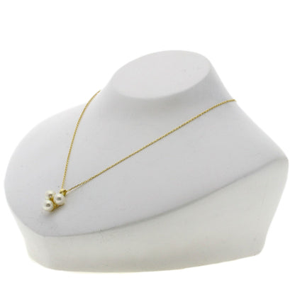 MIKIMOTO Pearl Pearl Diamond Necklace K18 Yellow Gold Ladies [Used]