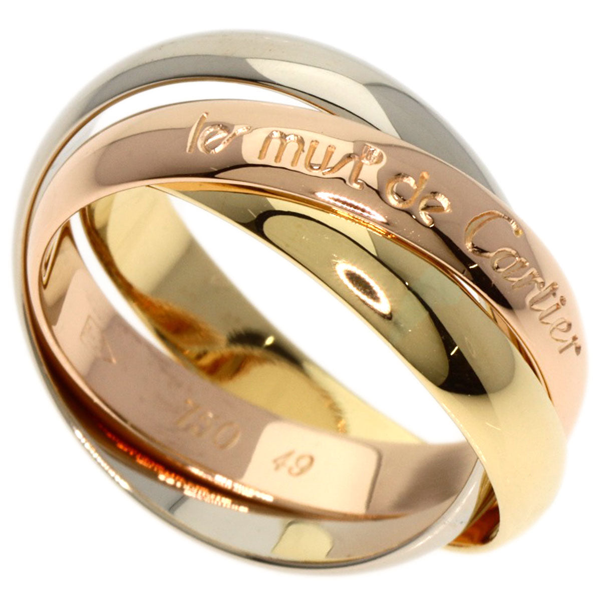 CARTIER Trinity #49 Ring K18 Yellow Gold 18K Pink GoldLadies [Used]