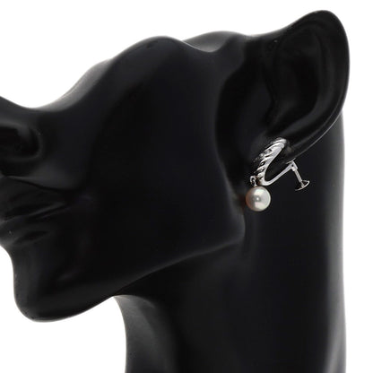 MIKIMOTO Pearl Pearl Diamond One piece only Earring K18 White Gold Ladies [Used]