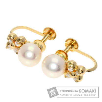 TASAKI Pearl Pearl Diamond Earring K18 Yellow Gold Ladies [Used]