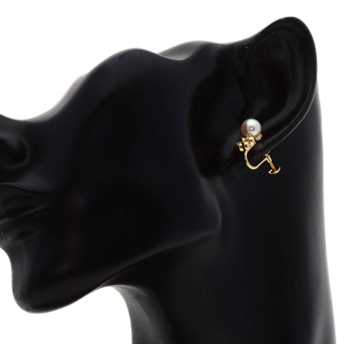 TASAKI Pearl Pearl Diamond Earring K18 Yellow Gold Ladies [Used]