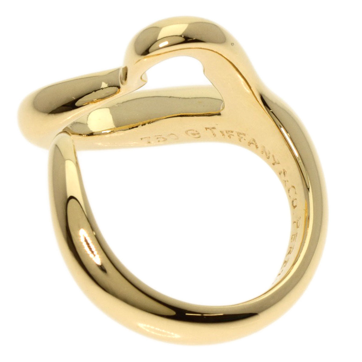 TIFFANY&Co. Open heart Ring K18 Yellow Gold Ladies [Used]