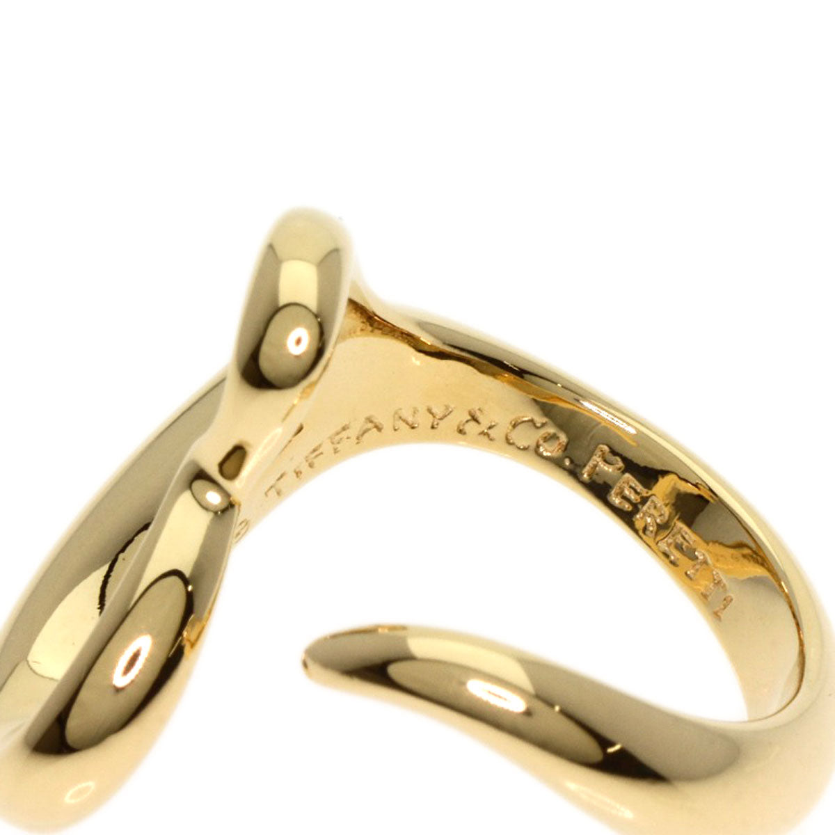 TIFFANY&Co. Open heart Ring K18 Yellow Gold Ladies [Used]