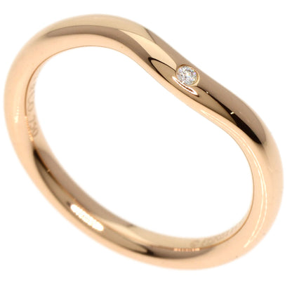 TIFFANY&Co. Curved Band 1P Diamond Ring K18 Pink Gold Ladies [Used]