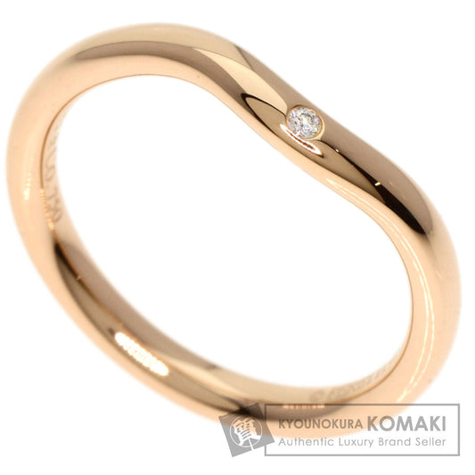 TIFFANY&Co. Curved Band 1P Diamond Ring K18 Pink Gold Ladies [Used]