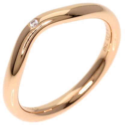 TIFFANY&Co. Curved Band 1P Diamond Ring K18 Pink Gold Ladies [Used]