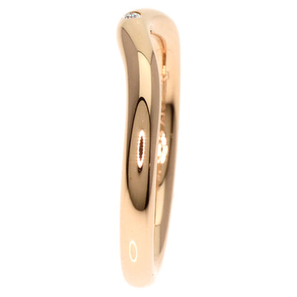 TIFFANY&Co. Curved Band 1P Diamond Ring K18 Pink Gold Ladies [Used]