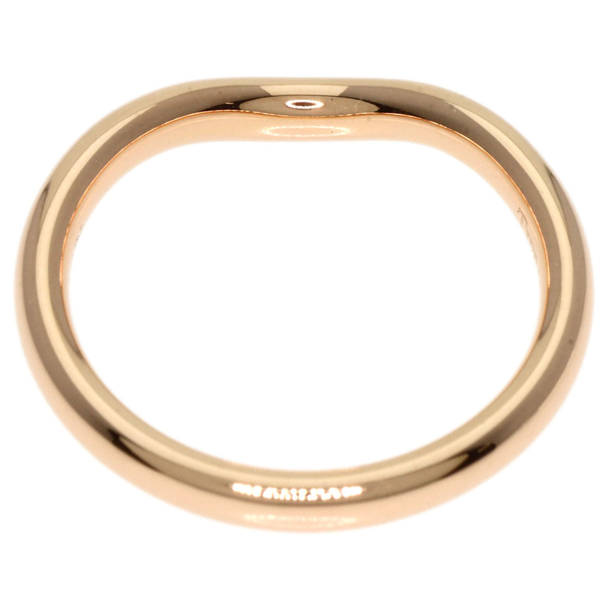 TIFFANY&Co. Curved Band 1P Diamond Ring K18 Pink Gold Ladies [Used]