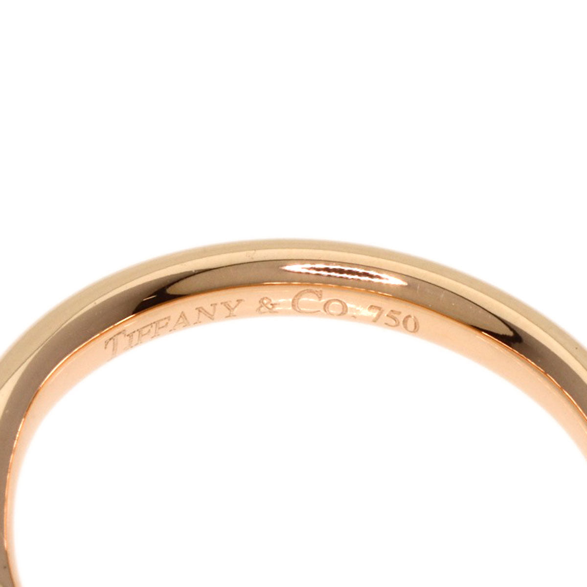 TIFFANY&Co. Curved Band 1P Diamond Ring K18 Pink Gold Ladies [Used]