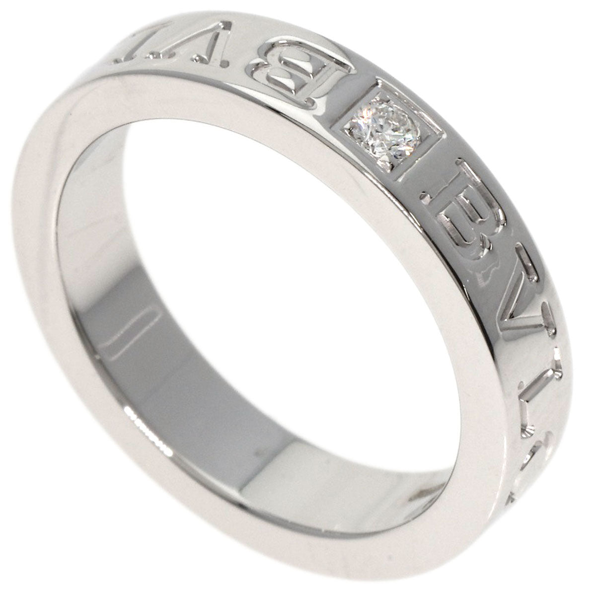 BVLGARI Double logo Diamond Ring K18 White Gold Ladies [Used]