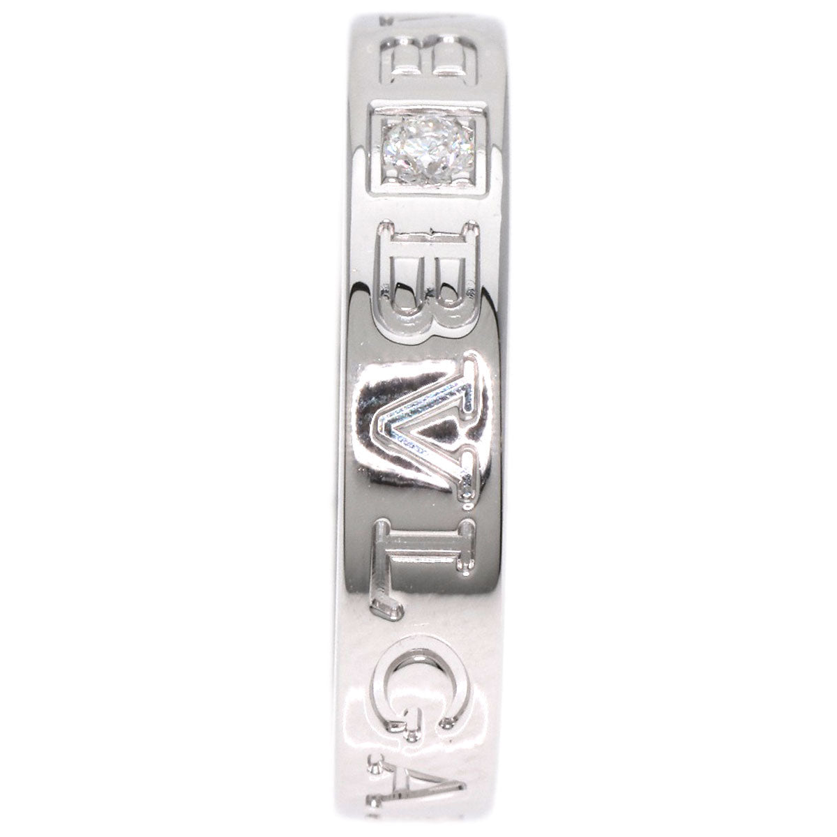 BVLGARI Double logo Diamond Ring K18 White Gold Ladies [Used]