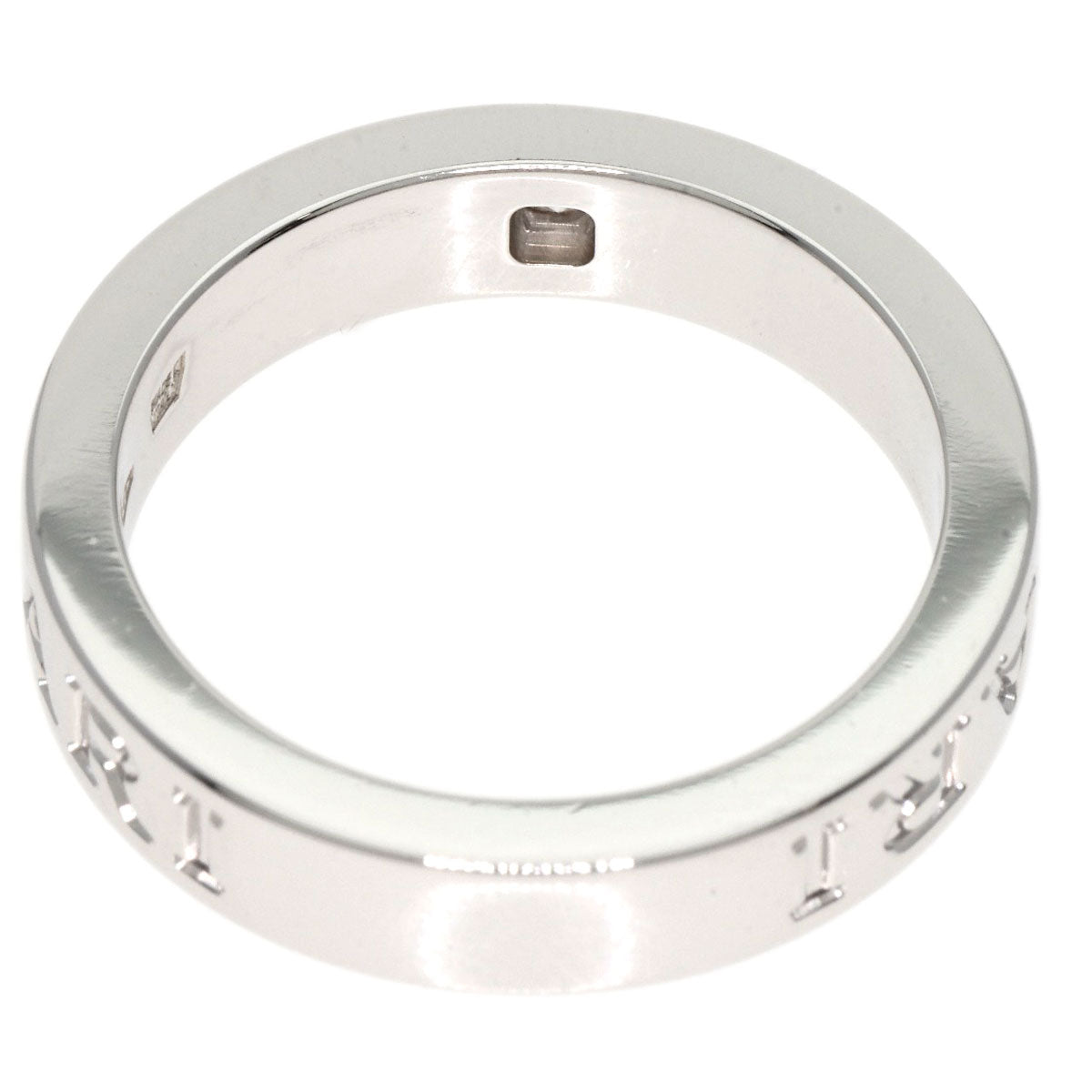 BVLGARI Double logo Diamond Ring K18 White Gold Ladies [Used]