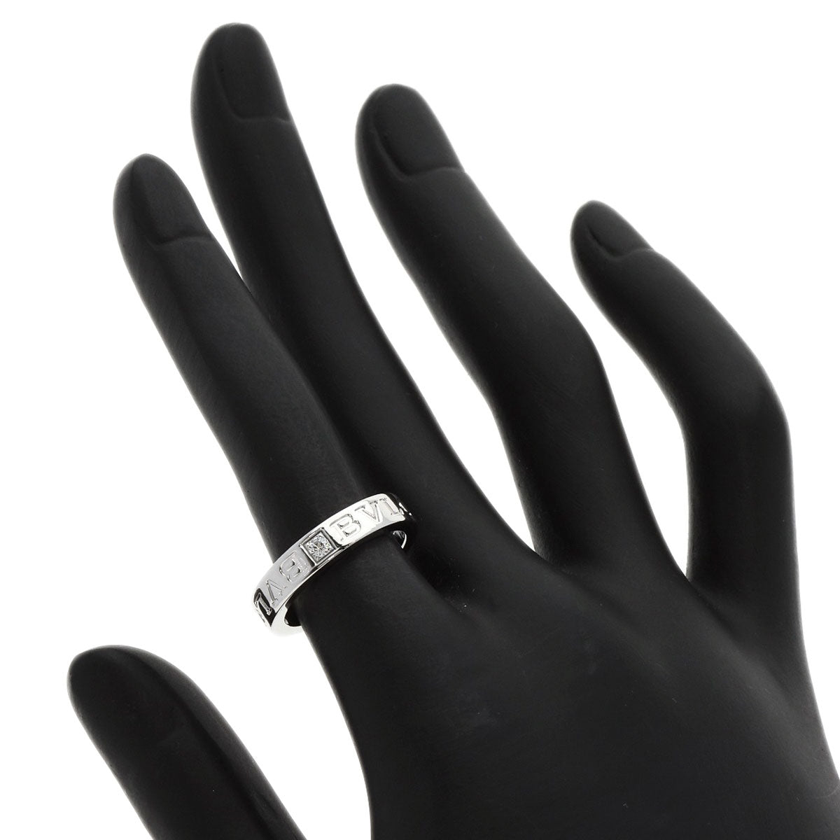BVLGARI Double logo Diamond Ring K18 White Gold Ladies [Used]