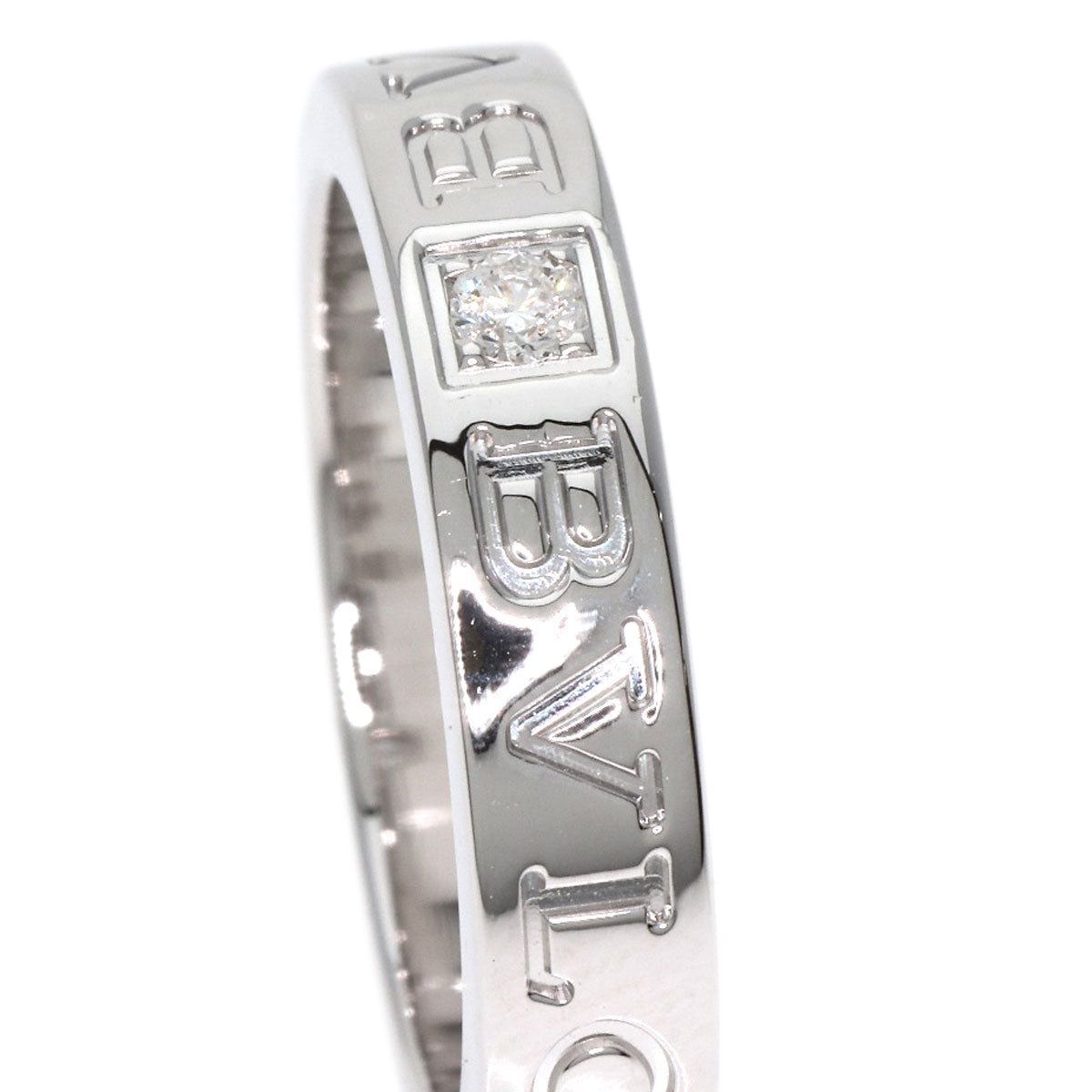 BVLGARI Double logo Diamond Ring K18 White Gold Ladies [Used]