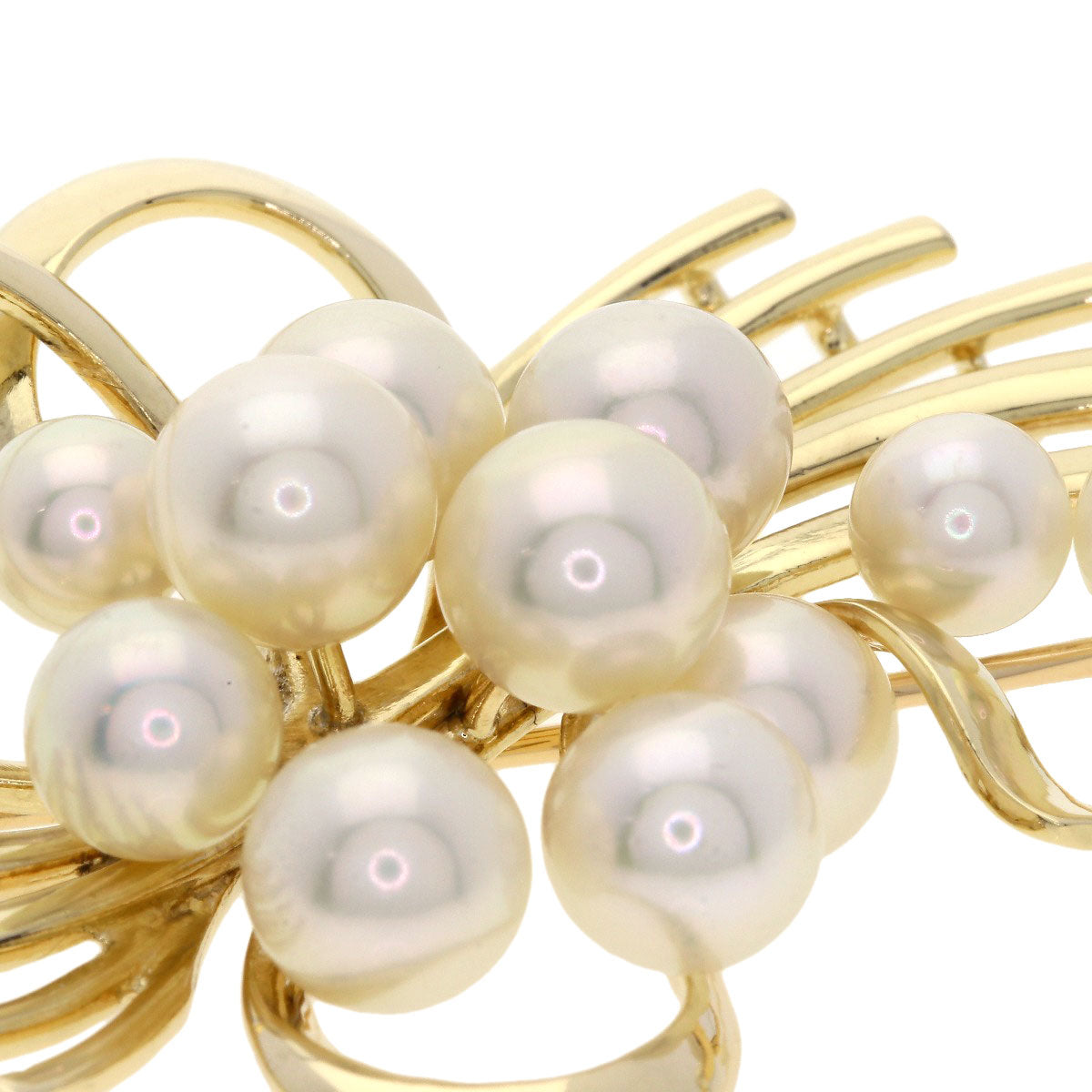 MIKIMOTO Pearl Pearl Brooch K14 Yellow Gold Ladies [Used]