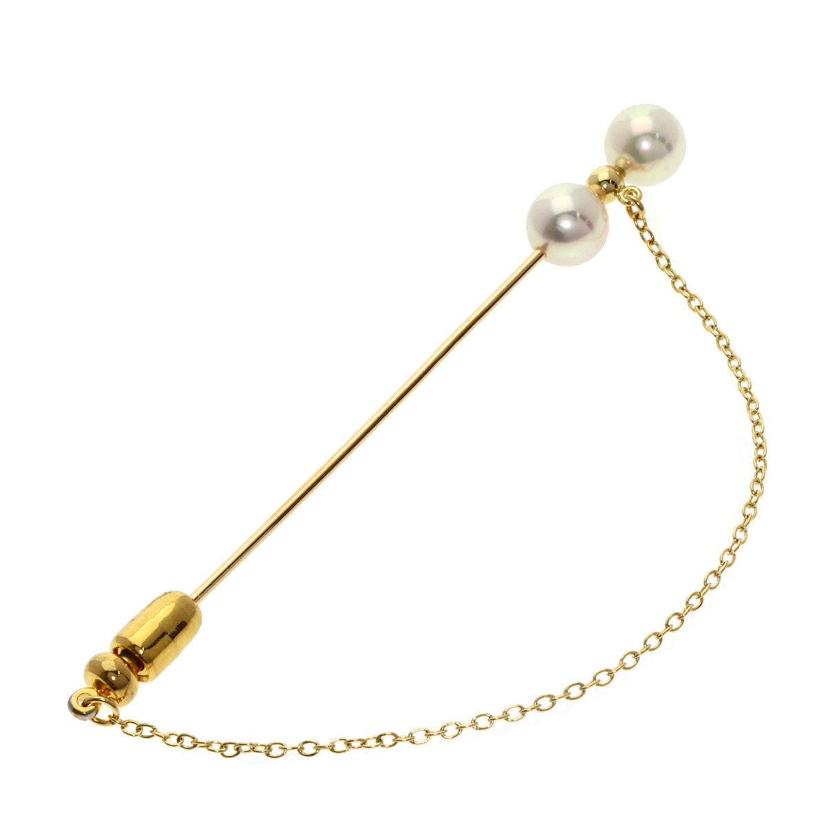 MIKIMOTO Pearl Pearl Pin Brooch Brooch K18 Yellow Gold Ladies [Used]