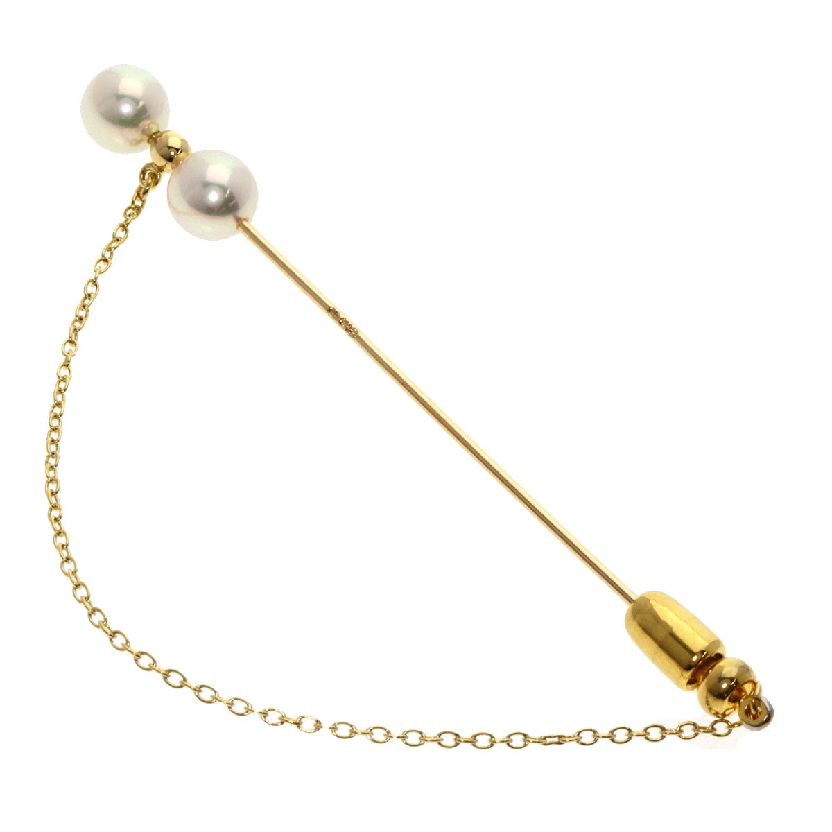 MIKIMOTO Pearl Pearl Pin Brooch Brooch K18 Yellow Gold Ladies [Used]