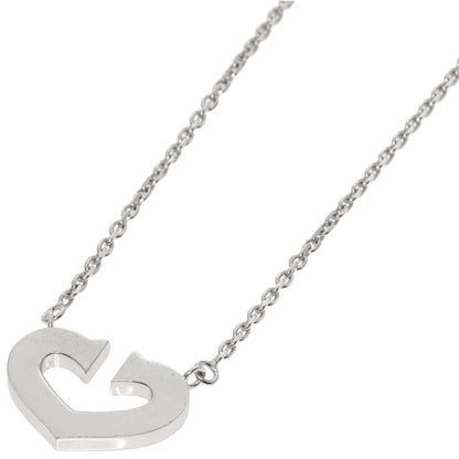 CARTIER C heart Necklace K18 White Gold Ladies [Used]