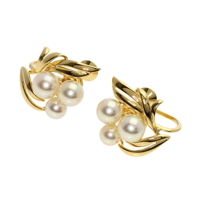 MIKIMOTO Pearl Pearl Earring K18 Yellow Gold Ladies [Used]