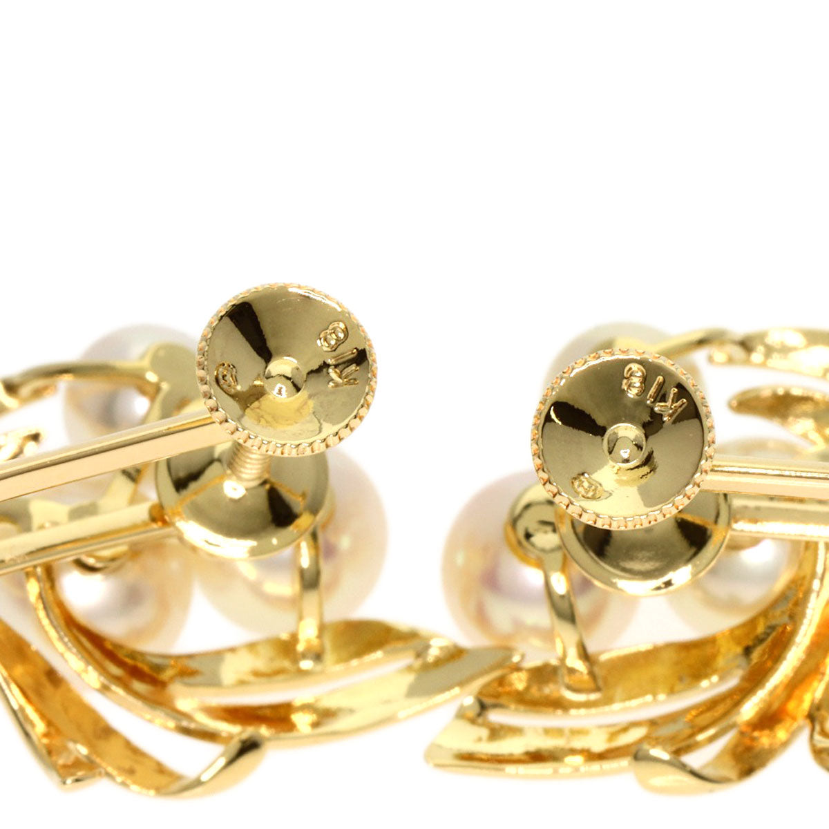 MIKIMOTO Pearl Pearl Earring K18 Yellow Gold Ladies [Used]